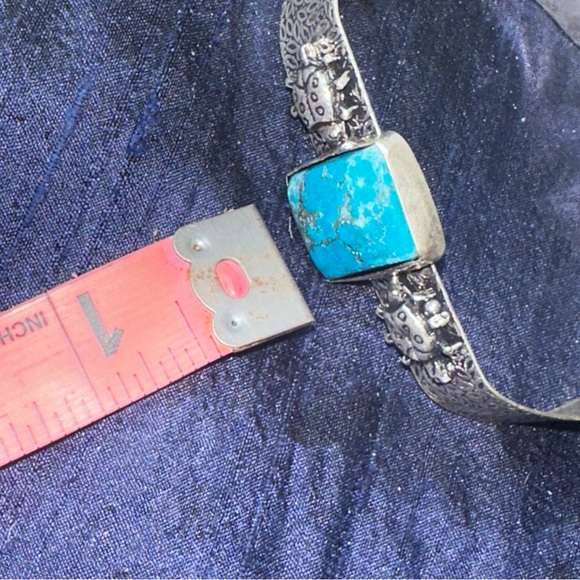 Sale * Turquoise Handmade cuff bracelet - Picture 9 of 10